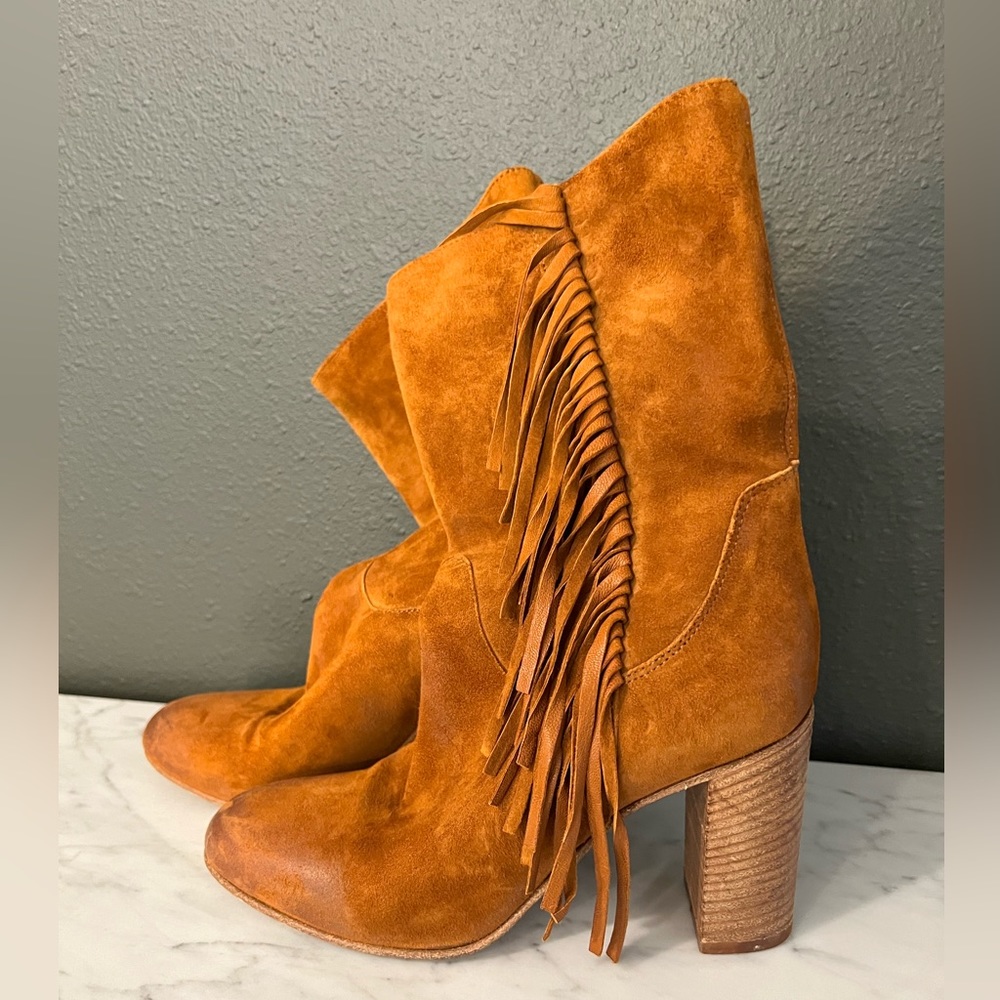 Free People suede boots with western flare